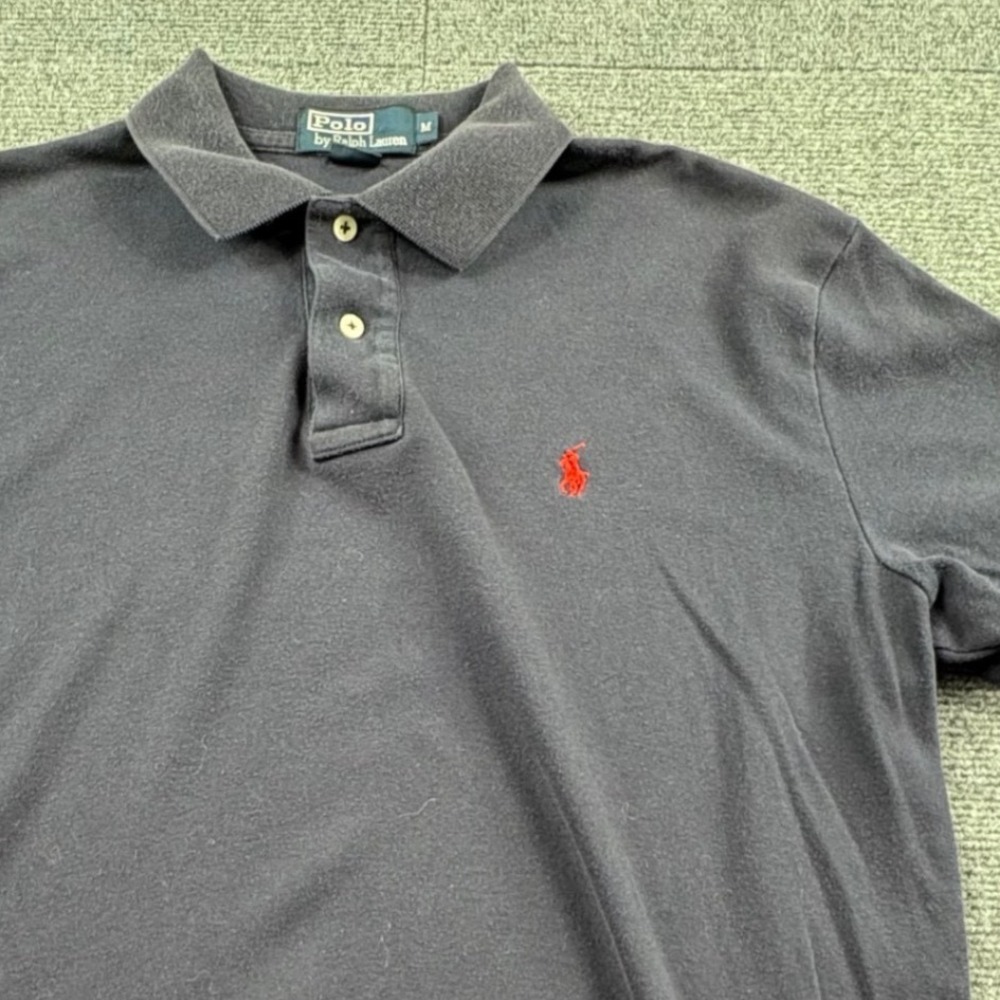 Polo Ralph Lauren Mens Navy Blue Short Sleeve Cotton Polo Shirt Size M Red Pony